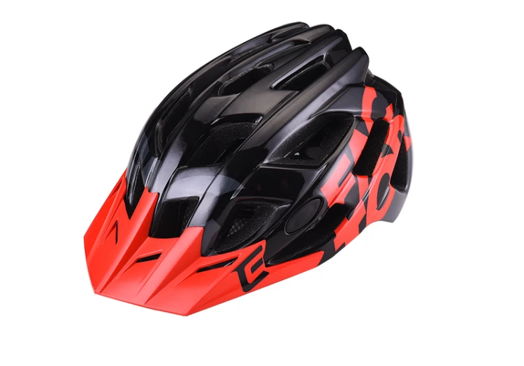 Kask EXTEND Factor black - red M/L (czerwony) - widok profilowy z boku kasku rowerowego