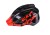 Kask EXTEND Factor black - red M/L (czerwony) - ujęcie 3/4 z przodu z daszkiem ochronnym i paskami