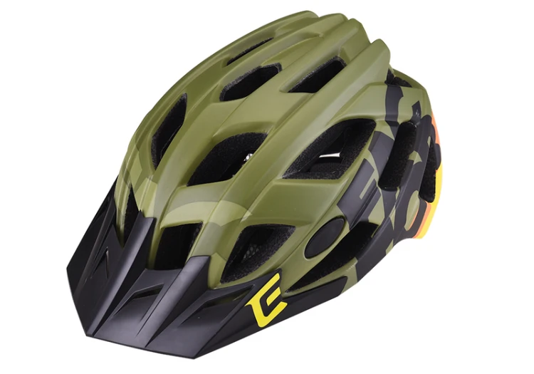 Kask EXTEND Factor olive - black S/M (zielony) - widok profilowy z boku kasku rowerowego