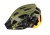 Kask EXTEND Factor olive - black S/M (zielony) - ujęcie 3/4 z przodu z daszkiem ochronnym i paskami