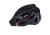 Kask EXTEND Factor black - dark grey M/L(58 - 61cm) (czarny) - ujęcie 3/4 z przodu z daszkiem ochronnym i paskami