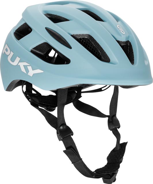 Kask PUKY M (54 - 58cm) retro blue (niebieski) - widok profilowy z boku kasku rowerowego