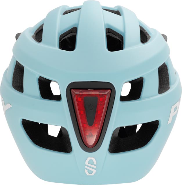 Kask PUKY M (54 - 58cm) retro blue (niebieski) - rzut z perspektywy przedniej z wentylacją