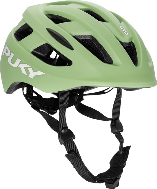 Kask PUKY M (54 - 58cm) retro green (zielony) - widok profilowy z boku kasku rowerowego