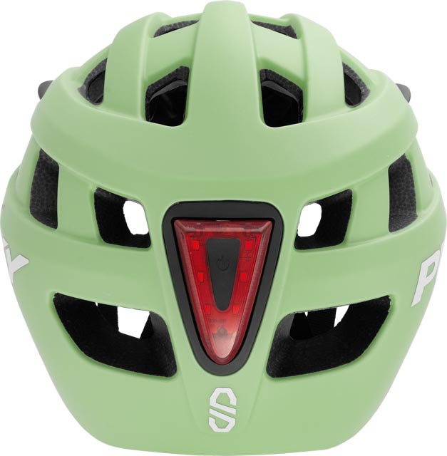 Kask PUKY M (54 - 58cm) retro green (zielony) - rzut z perspektywy przedniej z wentylacją