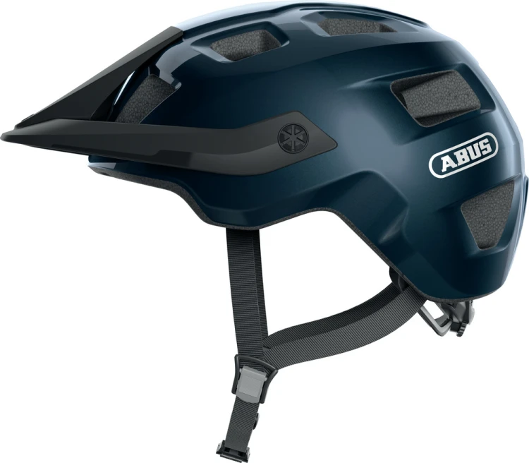 Kask Abus MOTRIP midnight blue (ciemnoniebieski) - widok profilowy kasku rowerowego