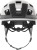 Kask Abus MOTRIP MIPS shiny white (biały) - ujęcie 3/4 z przodu z daszkiem ochronnym i paskami