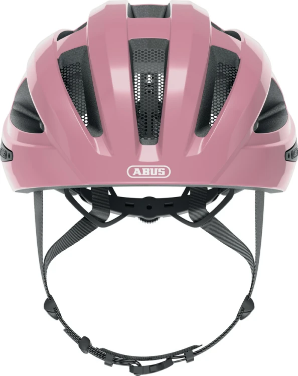 Kask Abus Macator shiny rose (różowy) - widok od tyłu z pokrętłem regulacyjnym