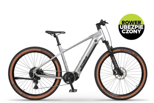 Rower elektryczny górski ECOBIKE SX300 silver (srebrny) - widok główny profilowy z boku