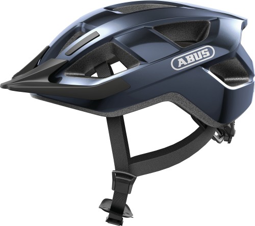 Kask Abus Aduro 3.0 midnight blue (ciemnoniebieski) - widok profilowy z boku kasku rowerowego