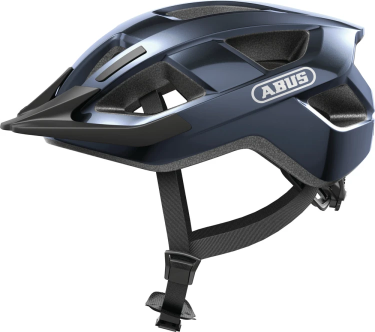 Kask Abus Aduro 3.0 midnight blue (ciemnoniebieski) - widok profilowy z boku kasku rowerowego