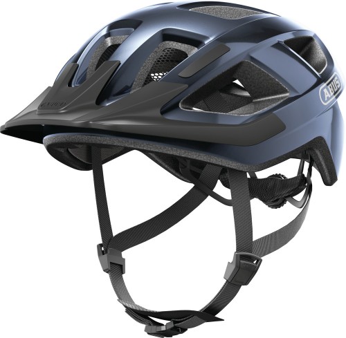 Kask Abus Aduro 3.0 midnight blue (ciemnoniebieski) - widok z przodu z otworami wentylacyjnymi i siatką na owady