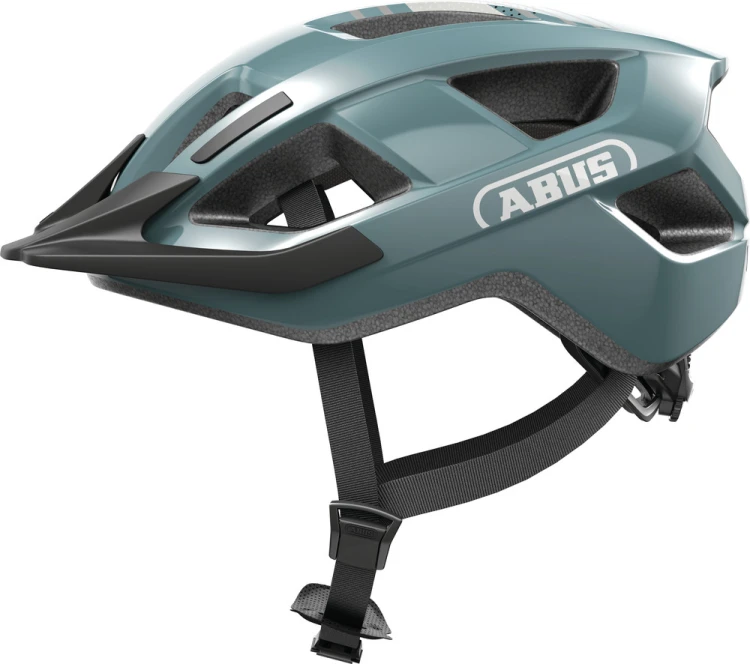 Kask Abus Aduro 3.0 glacier blue (niebieski) - widok profilowy z boku kasku rowerowego