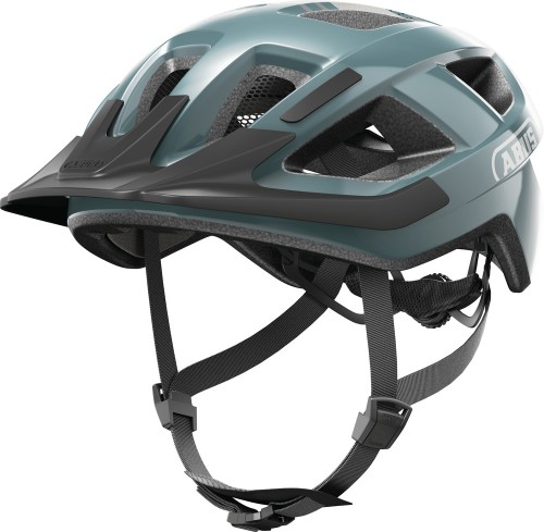 Kask Abus Aduro 3.0 glacier blue (niebieski) - widok z przodu z otworami wentylacyjnymi i siatką na owady