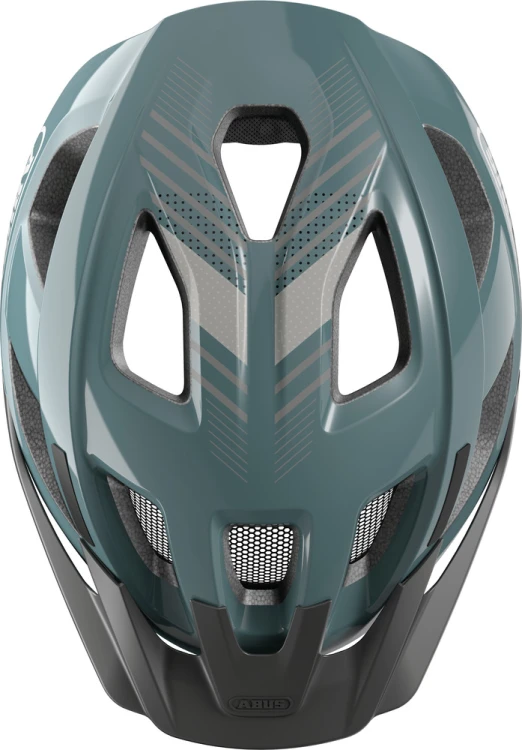 Kask Abus Aduro 3.0 glacier blue (niebieski) - widok z góry prezentujący układ kanałów wentylacyjnych