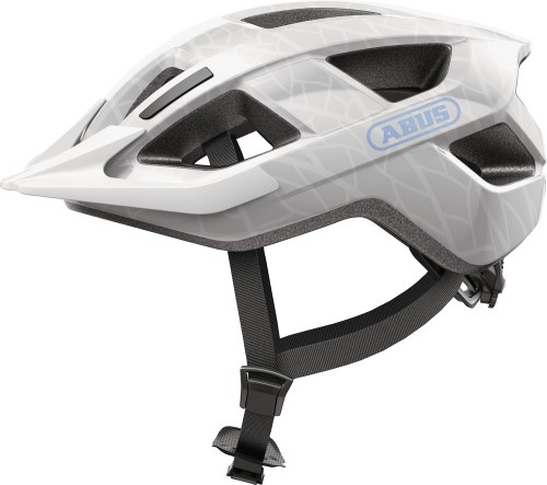Kask Abus Aduro 3.0 white art (biały) - widok profilowy z boku kasku rowerowego
