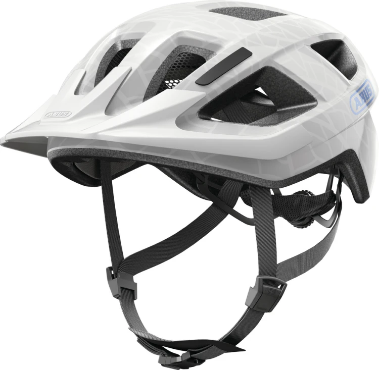 Kask Abus Aduro 3.0 white art (biały) - widok z przodu z otworami wentylacyjnymi i siatką na owady