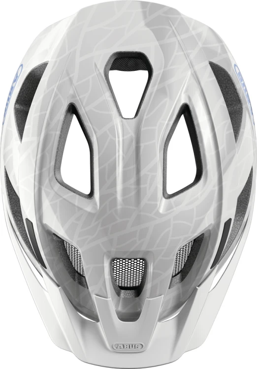 Kask Abus Aduro 3.0 white art (biały) - widok z góry prezentujący układ kanałów wentylacyjnych