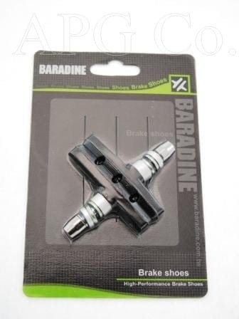 Klocki hamulcowe V-Brake Baradine MTB-948V asymetryczne, czarne, montowane na imbus.