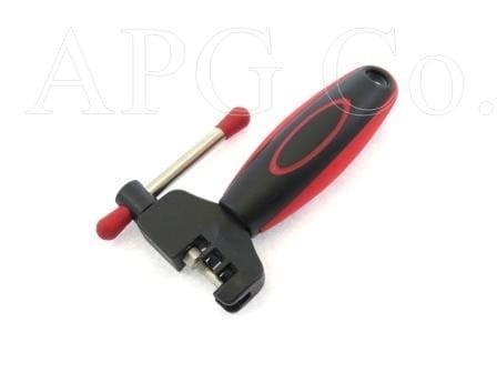 Solidny stalowy skuwacz do łańcucha rowerowego 2K BT-15 z wygodnym pokrętłem.