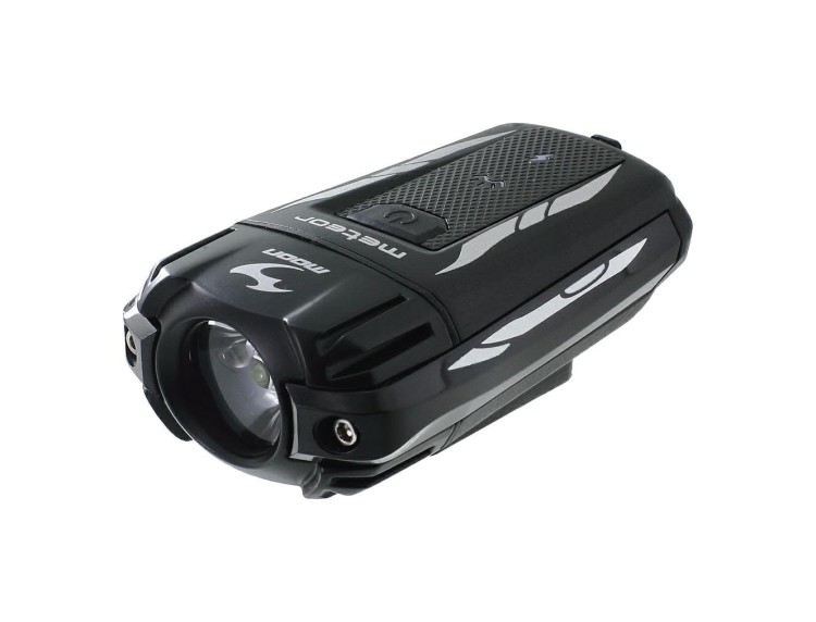 Lampka rowerowa przednia Moon Meteor C3 o mocy 400 lumenów, czarna, ładowana przez USB.