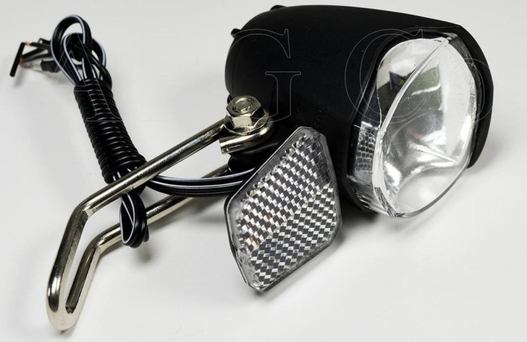 Zaawansowana lampka przednia JY-7070 pod dynamo, moc 70 LUX, z czujnikiem zmierzchu i podtrzymaniem.