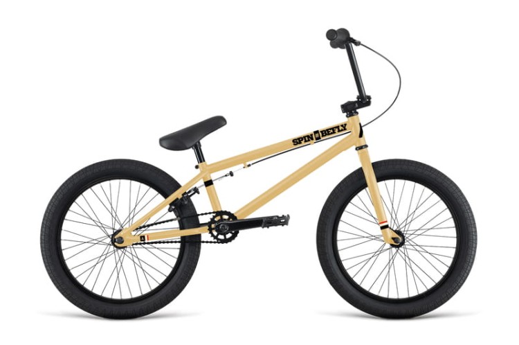 Rower BMX Dema BeFly Spin 20 cali w piaskowym kolorze Sand Yellow na ramie CrMo.