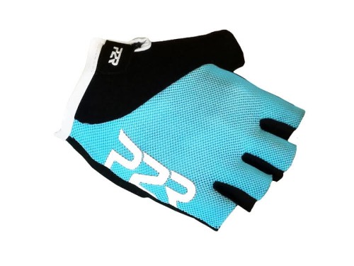 Damskie rękawiczki rowerowe P2R Zarria niebiesko-białe z żelowymi wkładkami i Lycrą