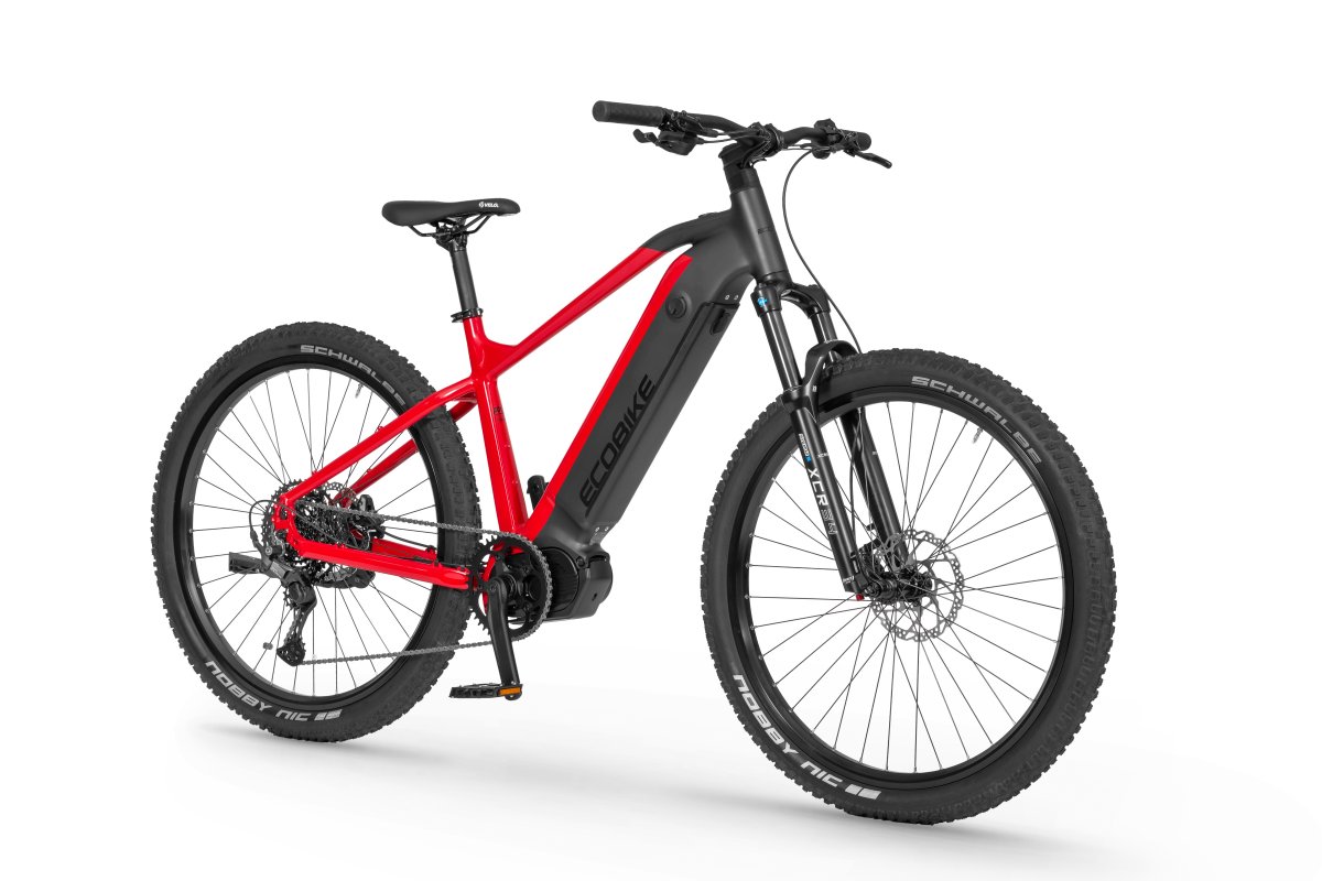 Rower elektryczny górski Ecobike RX500 czarno-czerwony