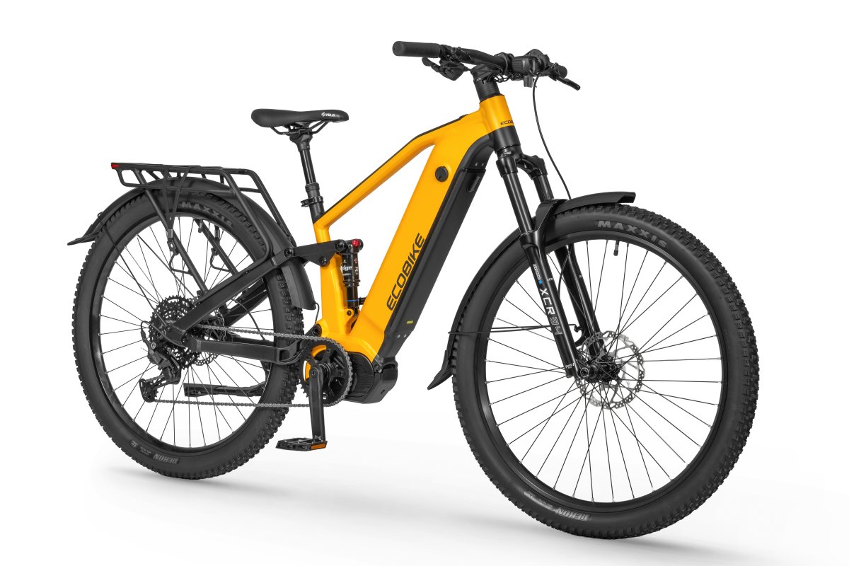 Rower elektryczny trekkingowy górski SUV Ecobike RX500 MAX Yellow żółty z pełnym zawieszeniem