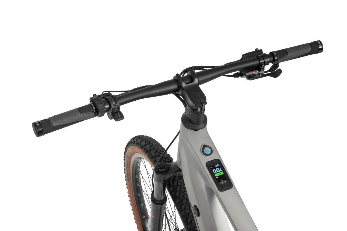 Wbudowany w ramę kolorowy wyświetlacz Bafang DP C030 oraz 9-rzędowy napęd Shimano Cues w Ecobike SX300