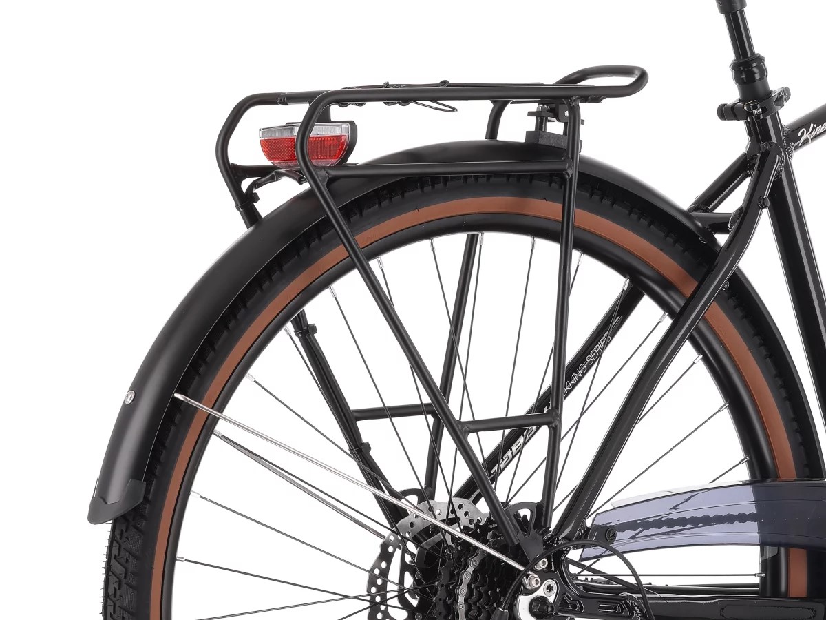 Zintegrowany aluminiowy bagażnik i oświetlenie z dynama Shimano