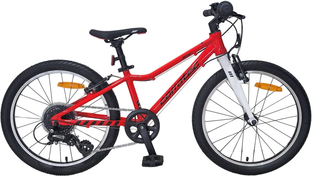 Lekki rower dziecięcy Corratec BOW UL 20 cali czerwony z napędem Shimano Altus