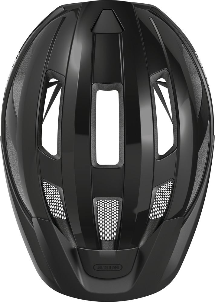 Abus Macator MIPS shiny black z góry: układ otworów wentylacyjnych