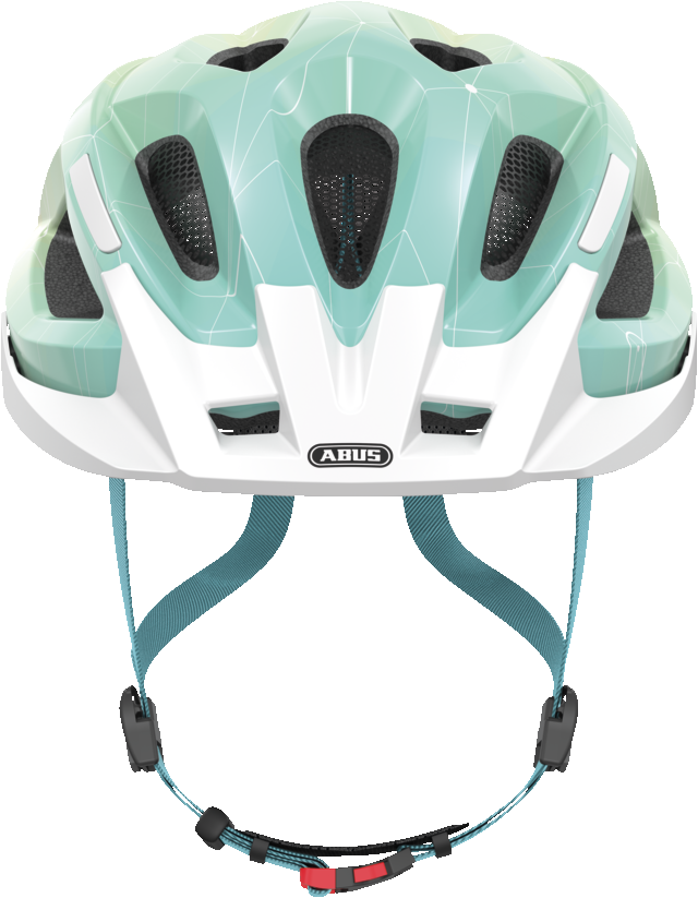 Kask rowerowy Abus Aduro 2.0 blue art z daszkiem, widok z boku